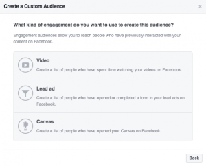 Create Facebook Custom Audience with Engagement on Facebook